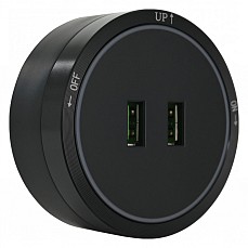 Розетка 2xusb на треке arte milano am-track-sockets 380066ts led-usbx2 black
